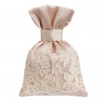 Wedding Pouch Favor Silk Shantung With Lace Fabric
