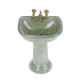 Dollhouse miniature green porcelain bathroom set toilet 1:12