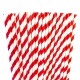Red paper striped straws red