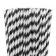 Black paper striped straws