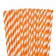 Orange paper striped straws