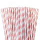 Light  pink paper striped straws